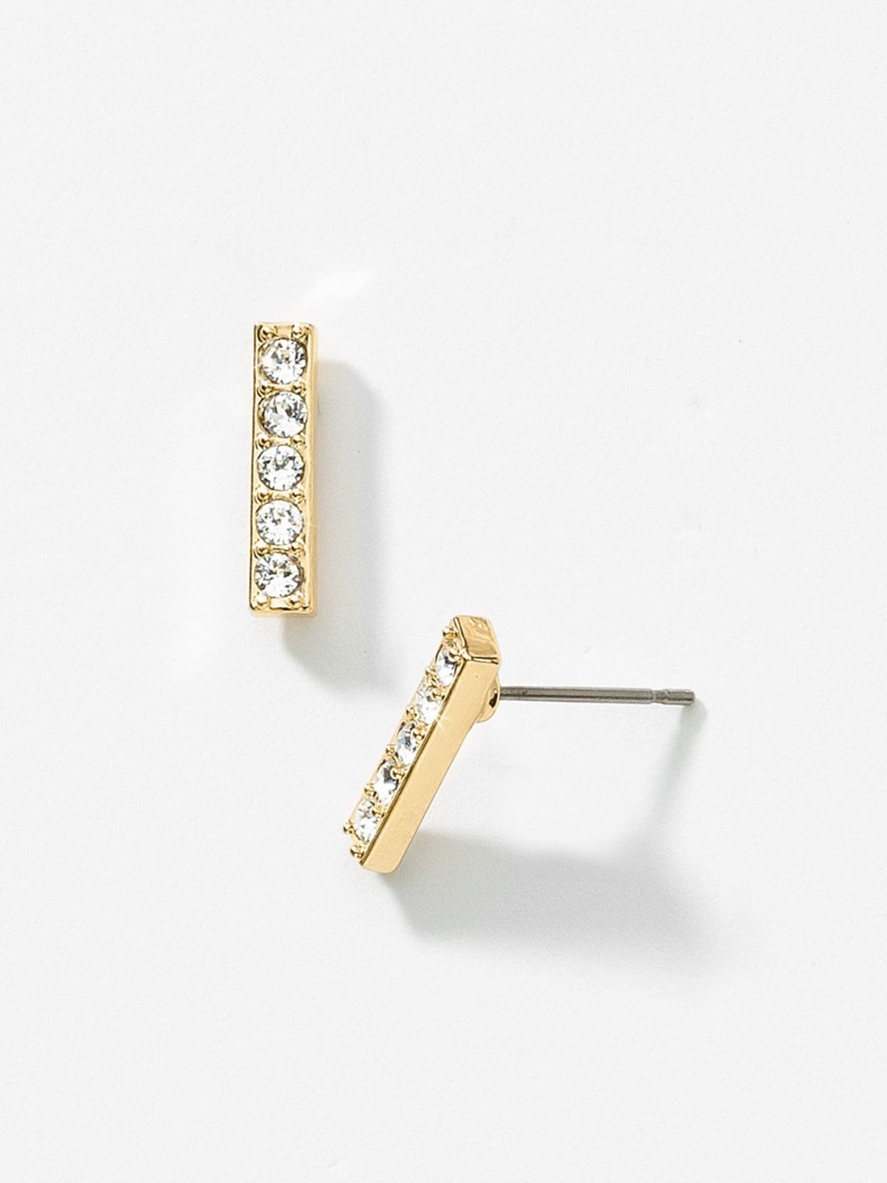 Touchstone Crystal Pavé Bar Earrings, Gold